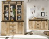 Wohn- und Esszimmer Set Stove in Old Style hell und anthrazit Wohnkombination 2-teilig mit Buffetschrank und Sideboard
