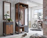 Garderobe Set 3-teilig Auburn in Eiche Stirling und grau Garderobenkombination 155 x 202 cm