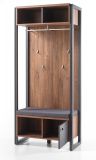Garderobe Set 3-teilig Auburn in Eiche Stirling und grau Garderobenkombination 155 x 202 cm