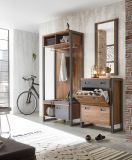 Garderobe Set 3-teilig Auburn in Eiche Stirling und grau Garderobenkombination 175 x 210 cm