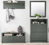 Garderobe Sitzbank Forres in grn Landhausstil Garderobenbank 110 x 47 cm
