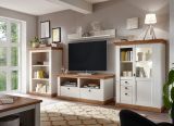 TV-Lowboard Hemsby in wei Pinie und Eiche Wotan Landhaus TV Unterteil mit Komforthhe 152 x 64 cm