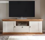 TV-Lowboard Hemsby in wei� Pinie und Eiche Wotan Landhaus TV Unterteil mit Komforth�he 183 x 64 cm
