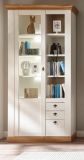 Vitrine Hemsby in wei Pinie und Eiche Wotan Landhaus Vitrinenschrank 102 x 204 cm