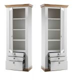 Wohnwand Hemsby in wei Pinie und Eiche Wotan Landhaus Schrankwand 4-teilig 356 x 204 cm