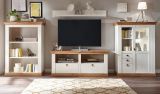 Wohnwand Hemsby in wei Pinie und Eiche Wotan Landhaus Schrankwand 4-teilig 376 x 170 cm