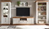Wohnwand Hemsby in wei Pinie und Eiche Wotan Landhaus Schrankwand 4-teilig 387 x 204 cm
