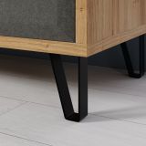 Garderobenschrank Blanshe in Filz grau und Eiche Navarra Garderobe oder groer Schuhschrank 60 x 200 cm