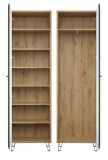 Garderobenschrank Blanshe in Filz grau und Eiche Navarra Garderobe oder groer Schuhschrank 60 x 200 cm