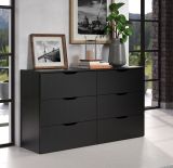 Kommode Basix in schwarz Schubladenkommode 139 x 80 cm