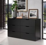 Kommode Basix in schwarz Schubladenkommode 139 x 80 cm