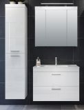 Badm�bel Set Devon in wei� Hochglanz Badkombination h�ngend MIT Waschbecken 130 x 190 cm