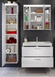 Badm�bel Set Devon in wei� Hochglanz Badkombination h�ngend MIT Waschbecken 130 x 190 cm