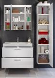 Badm�bel Set Devon in wei� Hochglanz Badkombination h�ngend MIT Waschbecken 130 x 190 cm