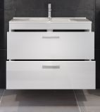 Waschbeckenunterschrank MIT Waschbecken Devon in wei� Hochglanz Waschtisch h�ngend 81 x 59 cm
