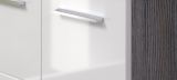 Badezimmer Unterschrank Riva in wei Hochglanz und Rauchsilber grau Badschrank hngend 35 x 68 cm Badkommode