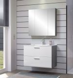 Waschbeckenunterschrank MIT Waschbecken Riva in wei Hochglanz und Rauchsilber grau Waschtisch hngend 82 x 59 cm