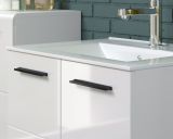 Waschbeckenunterschrank MIT Waschbecken Riva in wei Hochglanz Waschtisch hngend 62 x 59 cm