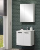 Waschbeckenunterschrank MIT Waschbecken Riva in wei Hochglanz Waschtisch hngend 62 x 59 cm