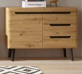 Garderobe Set 3-teilig Ronson in Artisan Eiche und schwarz Garderobenkombination skandinavisch 232 x 200 cm