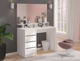 Schminktisch Emma in wei Hochglanz Kosmetiktisch mit Spiegel 110 x 145 cm