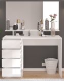 Schminktisch Emma in wei Hochglanz Kosmetiktisch mit Spiegel 110 x 145 cm