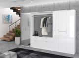 Garderobe ProjektX in wei Hochglanz Mehrzweckschrank 183 x 193 cm