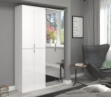Garderobe mit Spiegel ProjektX in wei Hochglanz Mehrzweckschrank mit Spiegeltr 122 x 193 cm