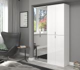 Garderobe mit Spiegel ProjektX in wei Hochglanz Mehrzweckschrank mit Spiegeltr 122 x 193 cm