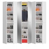 Garderobe mit Spiegel ProjektX in wei Hochglanz Mehrzweckschrank mit Spiegeltr 183 x 193 cm