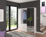 Garderobe Set 3-teilig SystemX in wei Hochglanz Kommode und Kleiderstange 61 cm