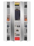 Garderobe und Kleiderschrank ProjektX in wei Hochglanz Mehrzweckschrank mit Spiegeltr 122 x 193 cm