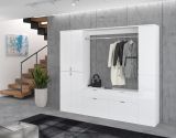 Garderobenschrank ProjektX in wei Hochglanz Schuhschrank 61 x 193 cm
