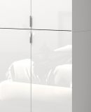 Garderobenschrank mit Spiegel ProjektX in wei Hochglanz Schuhschrank mit Spiegeltr 60 x 193 cm