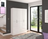Kleiderschrank ProjektX in wei Hochglanz Mehrzweckschrank 122 x 193 cm