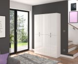Kleiderschrank ProjektX in wei Hochglanz Mehrzweckschrank 122 x 193 cm