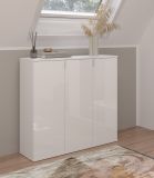 Kommode ProjektX in wei Hochglanz Sideboard Mehrzweckschrank 91 x 99 cm