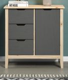 Kommode Latera in Massivholz Kiefer grau lackiert Wohn- und Esszimmer Sideboard 78 x 79 cm