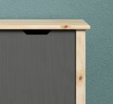 Kommode Latera in Massivholz Kiefer grau lackiert Wohn- und Esszimmer Sideboard 78 x 79 cm