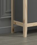 Kommode Latera in Massivholz Kiefer grau lackiert Wohn- und Esszimmer Sideboard 78 x 79 cm