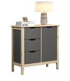 Kommode Latera in Massivholz Kiefer grau lackiert Wohn- und Esszimmer Sideboard 78 x 79 cm