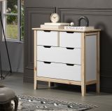 Kommode Latera in Massivholz Kiefer wei lackiert Wohn- und Esszimmer Schubladenkommode 78 x 79 cm