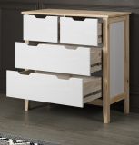 Kommode Latera in Massivholz Kiefer wei lackiert Wohn- und Esszimmer Schubladenkommode 78 x 79 cm