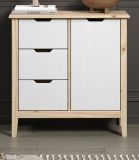 Kommode Latera in Massivholz Kiefer wei lackiert Wohn- und Esszimmer Sideboard 78 x 79 cm