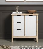 Kommode Latera in Massivholz Kiefer wei lackiert Wohn- und Esszimmer Sideboard 78 x 79 cm