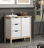Kommode Latera in Massivholz Kiefer wei lackiert Wohn- und Esszimmer Sideboard 78 x 79 cm