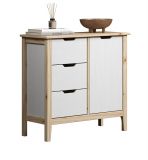Kommode Latera in Massivholz Kiefer wei lackiert Wohn- und Esszimmer Sideboard 78 x 79 cm
