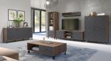 Sideboard Montez in Graphite grau und Eiche Kraft Gold Wohn- und Esszimmer Kommode 183 x 76 cm