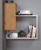 Eckregal Mestre in Massivholz Kiefer wei und honigfarben lackiert Wandregal 60 x 66 cm