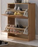 Schuhschrank Mestre in Massivholz Kiefer honigfarben lackiert Schuhkipper 60 x 78 cm